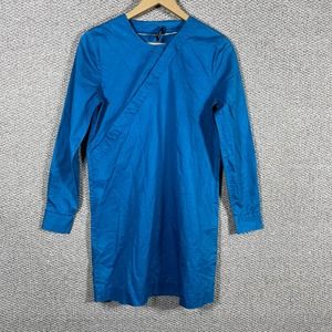 Kate Spade Saturday Crossover Shirt Dress Womens Size Small Blue‎ Mini Tunic